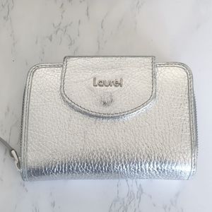 Laurel silver leather wallet